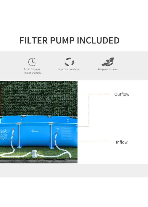 Outsunny Steel Frame Pool with Filter Pump Ground Swimming Pool - No Size Image 4