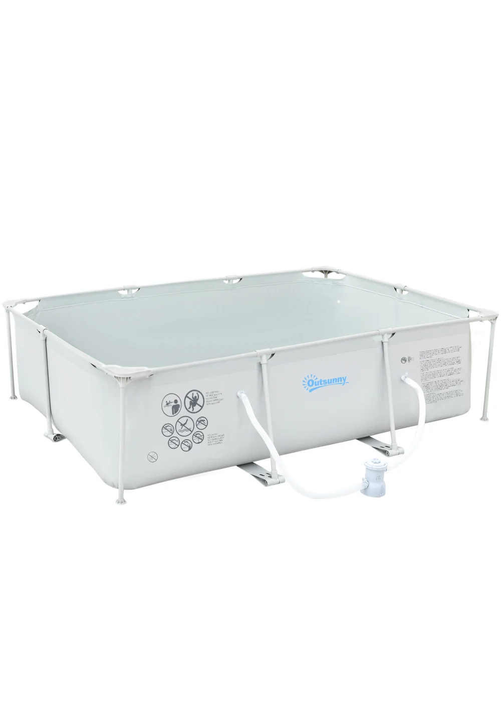 Outsunny Steel Frame Pool with Filter Pump Ground Swimming Pool - No Size Image 2