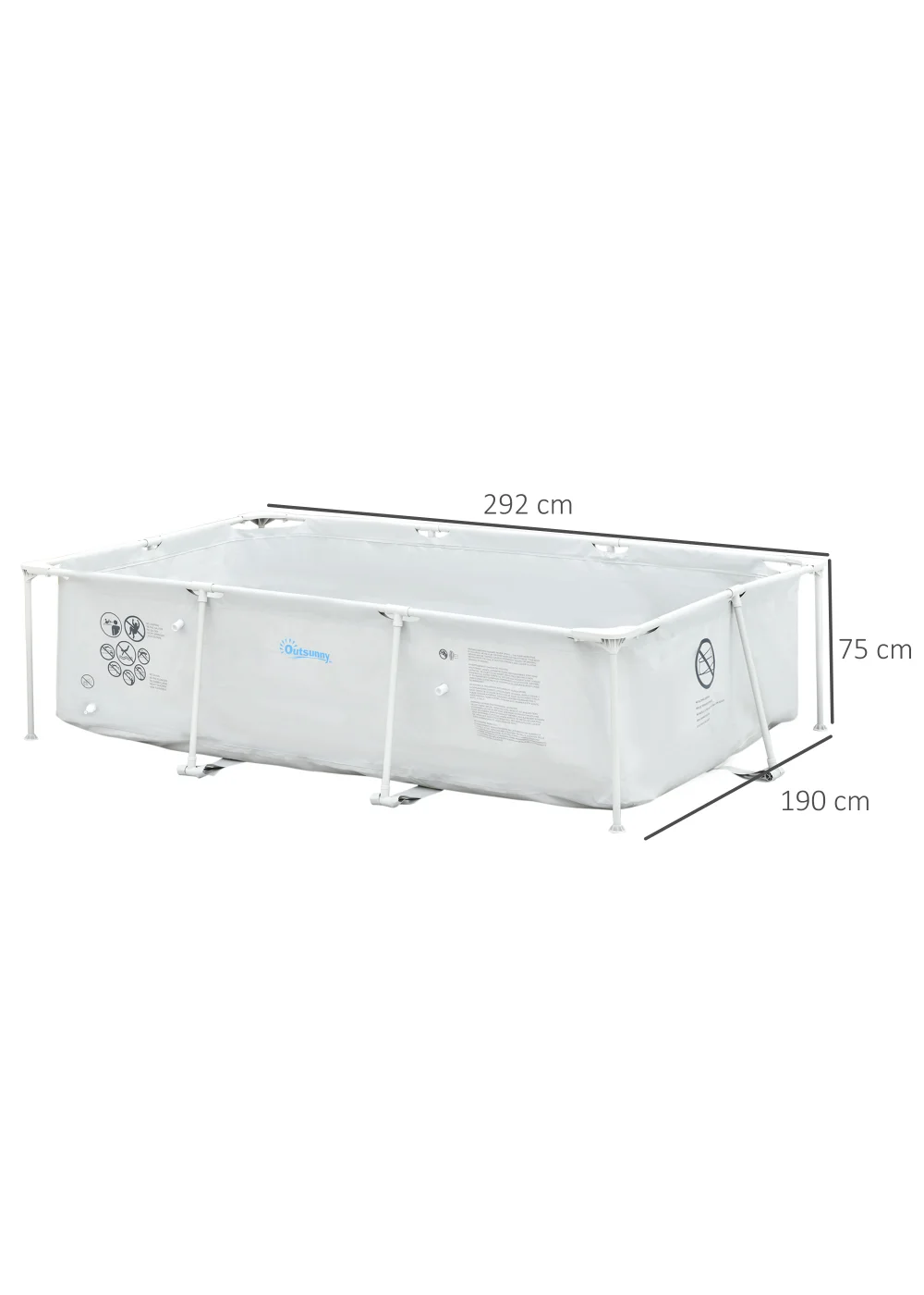 Outsunny Steel Frame Pool with Filter Pump Ground Swimming Pool - No Size Image 3
