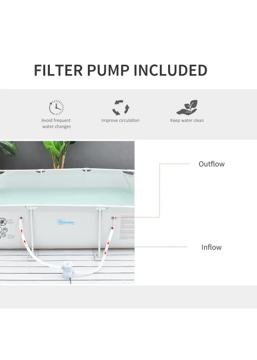 Outsunny Steel Frame Pool with Filter Pump Ground Swimming Pool - No Size Image 4