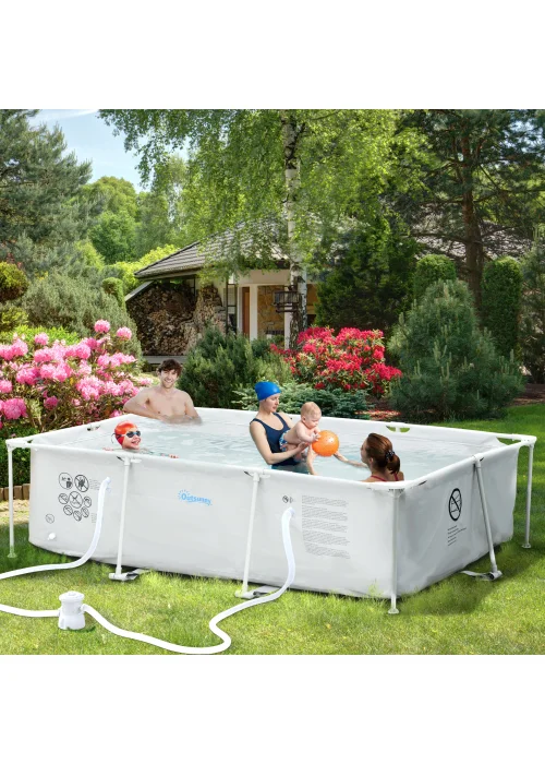 Outsunny Steel Frame Pool with Filter Pump Ground Swimming Pool - No Size Image 1