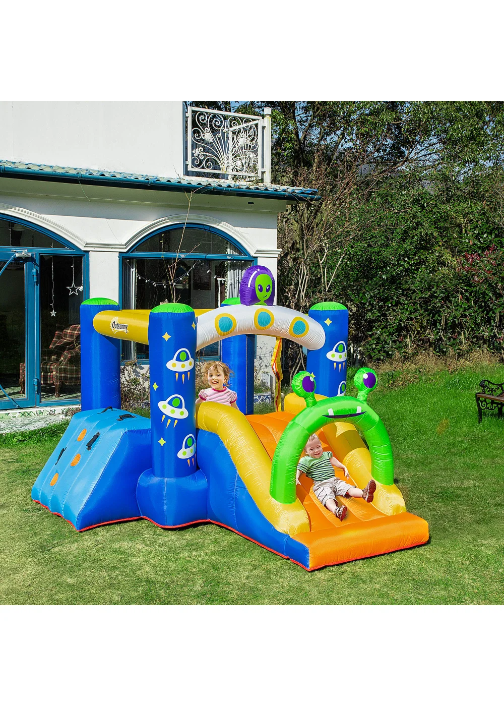 Outsunny Large Alien Bouncy Castle (200cm x 315cm x 240cm) - One Size Image 2