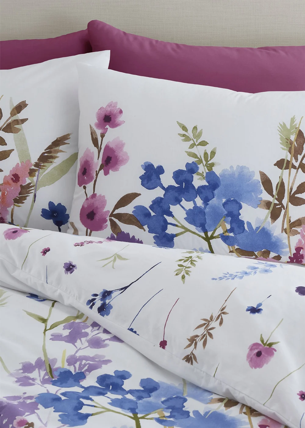 Catherine Lansfield Countryside Floral Reversible Duvet Cover Set White - Single Image 3