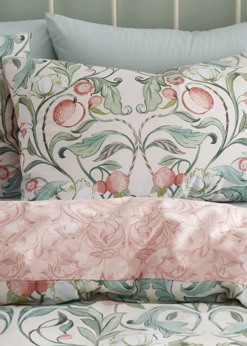 Catherine Lansfield Clarence Floral Reversible Duvet Cover Set Natural - Single Image 2
