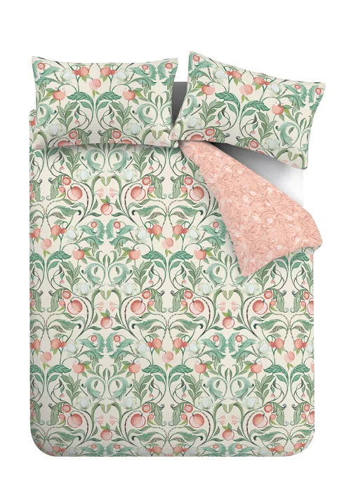 Catherine Lansfield Clarence Floral Reversible Duvet Cover Set Natural - Single Image 4