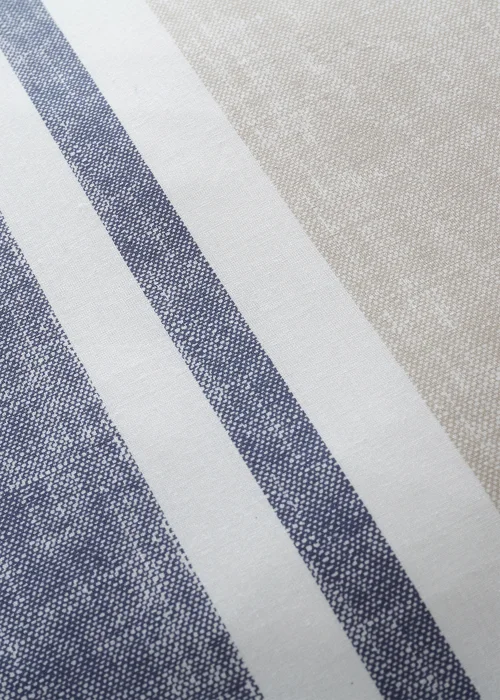 Catherine Lansfield Textured Banded Stripe Reversible Duvet Cover Set Blue - Single Image 4