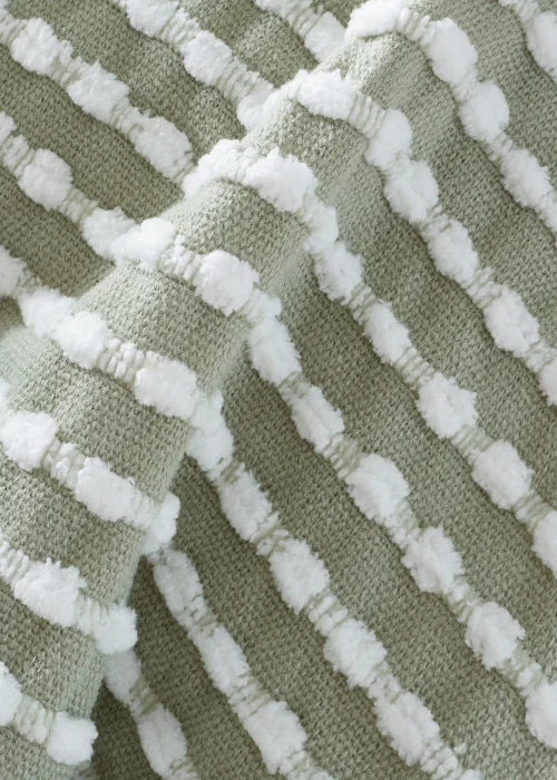 Catherine Lansfield Stab Stitch Green Throw (125x150cm) - One Size Image 2