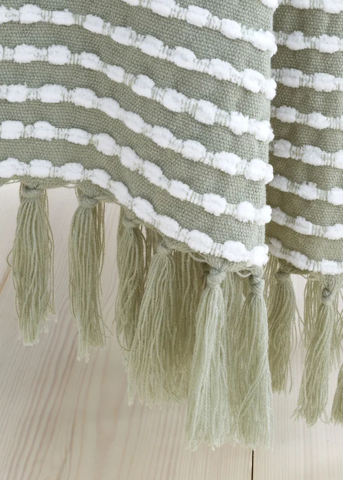 Catherine Lansfield Stab Stitch Green Throw (125x150cm) - One Size Image 3