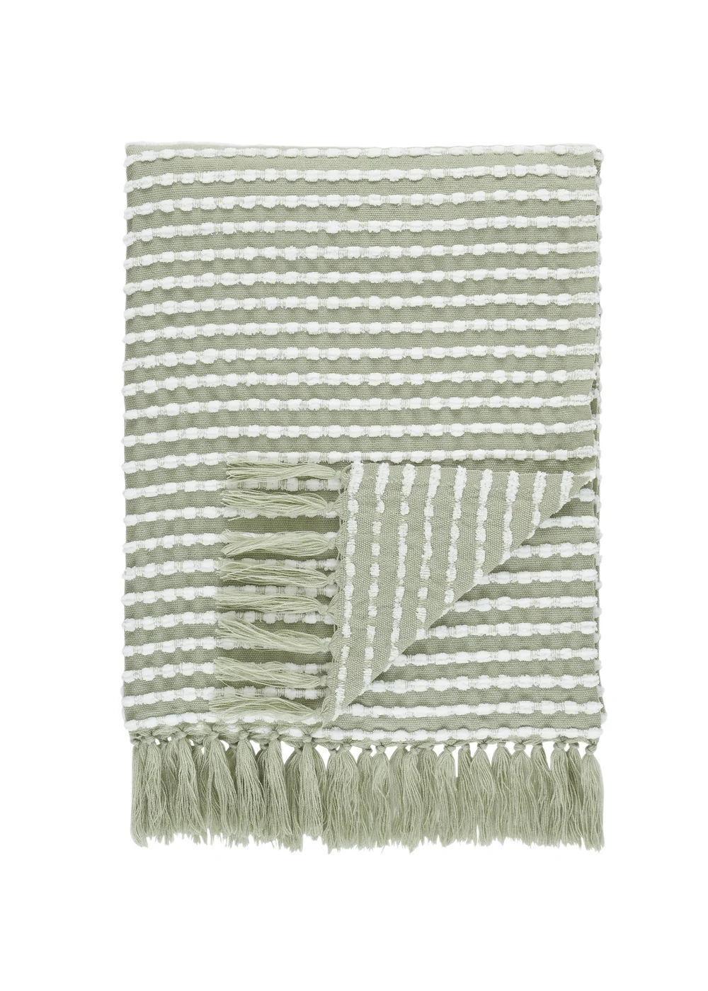 Catherine Lansfield Stab Stitch Green Throw (125x150cm) - One Size Image 6
