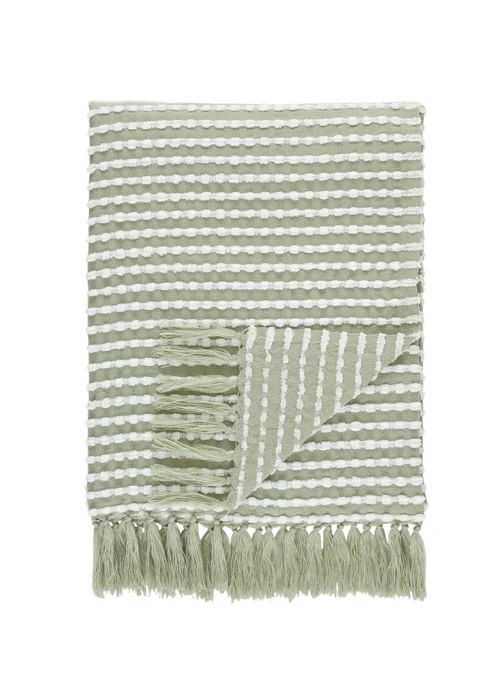 Catherine Lansfield Stab Stitch Green Throw (125x150cm) - One Size Image 6