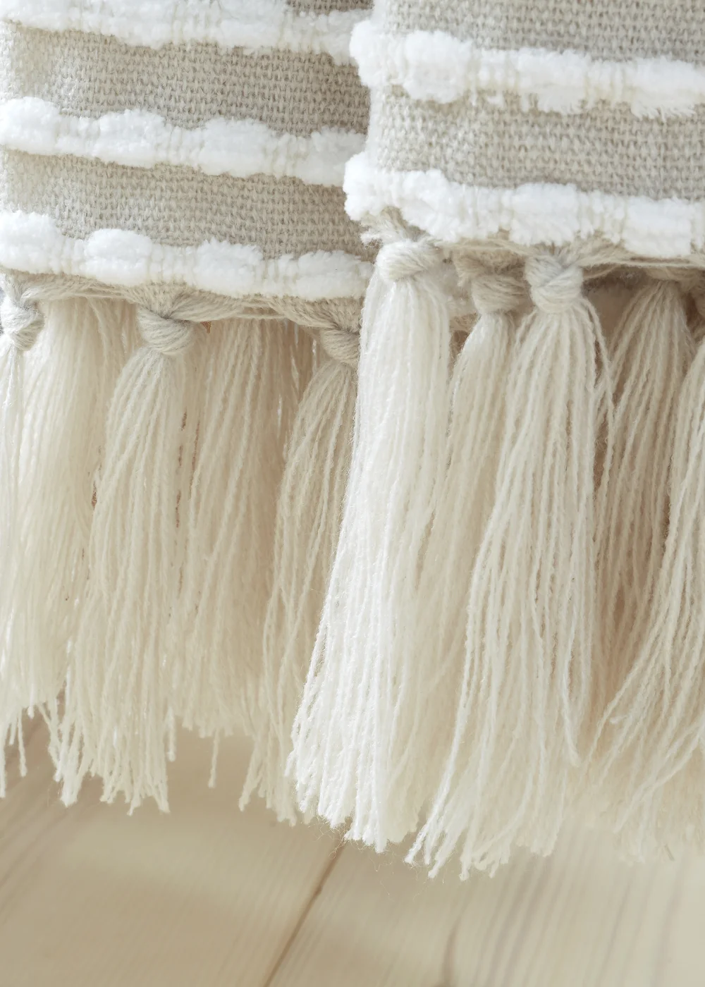 Catherine Lansfield Stab Stitch Natural Throw (125x150cm) - One Size Image 3
