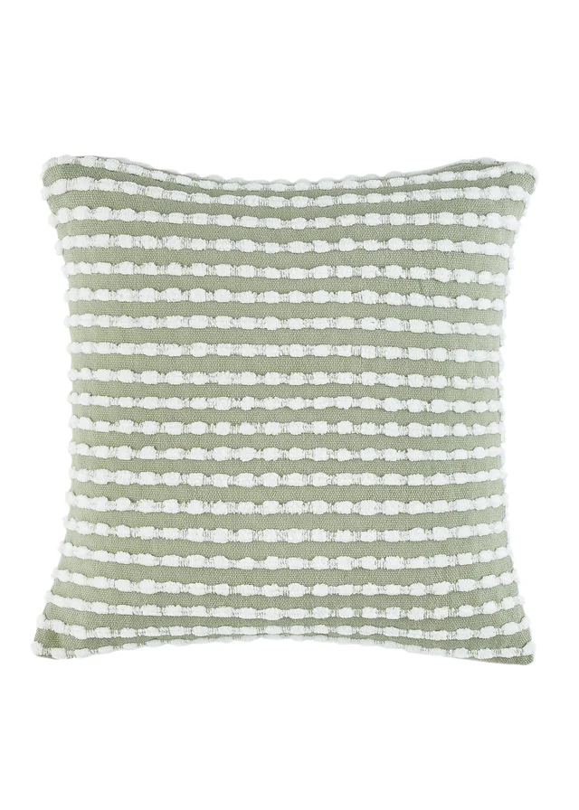Catherine Lansfield Stab Stitch 43x43cm Cushion Sage Green