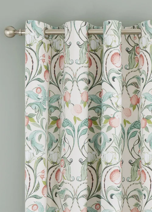Catherine Lansfield Clarence Floral Lined Eyelet Curtains - 66W X 72D (168x183cm) Image 2