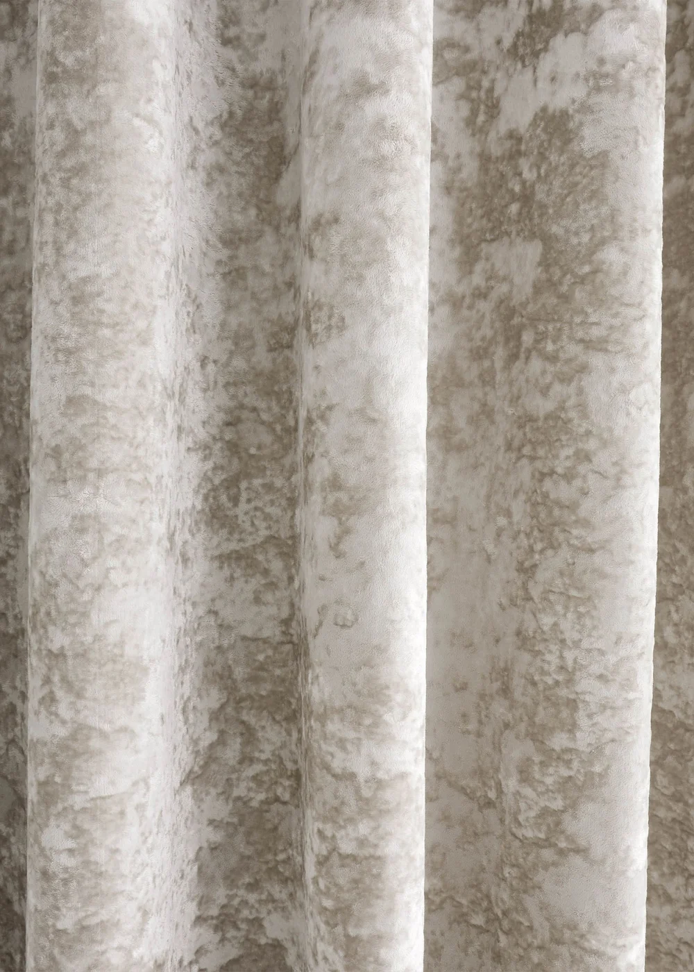 Catherine Lansfield Crushed Velvet Lined Eyelet Curtains Natural - 66W X 54D (168x137cm) Image 3