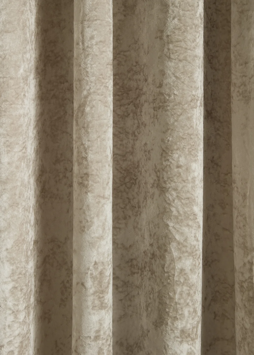 Catherine Lansfield Crushed Velvet Lined Eyelet Curtains Natural - 66W X 54D (168x137cm) Image 3