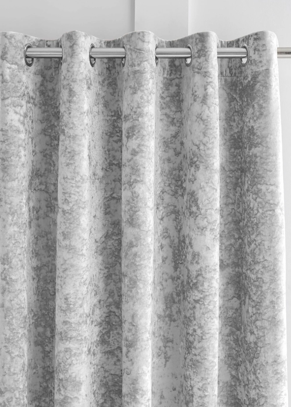 Catherine Lansfield Crushed Velvet Lined Eyelet Curtains - 66W X 54D (168x137cm) Image 2