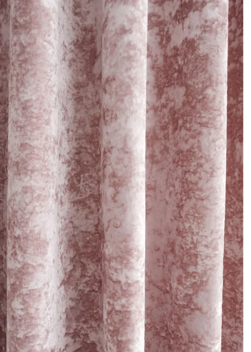 Catherine Lansfield Crushed Velvet Lined Eyelet Curtains Blush Pink - 66W X 54D (168x137cm) Image 3