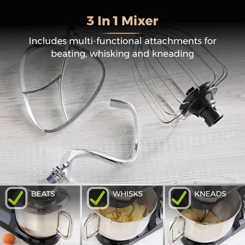 Tower 1000W Stand Mixer With 5 Litre Stainless Steel Bowl - One Size Image 3