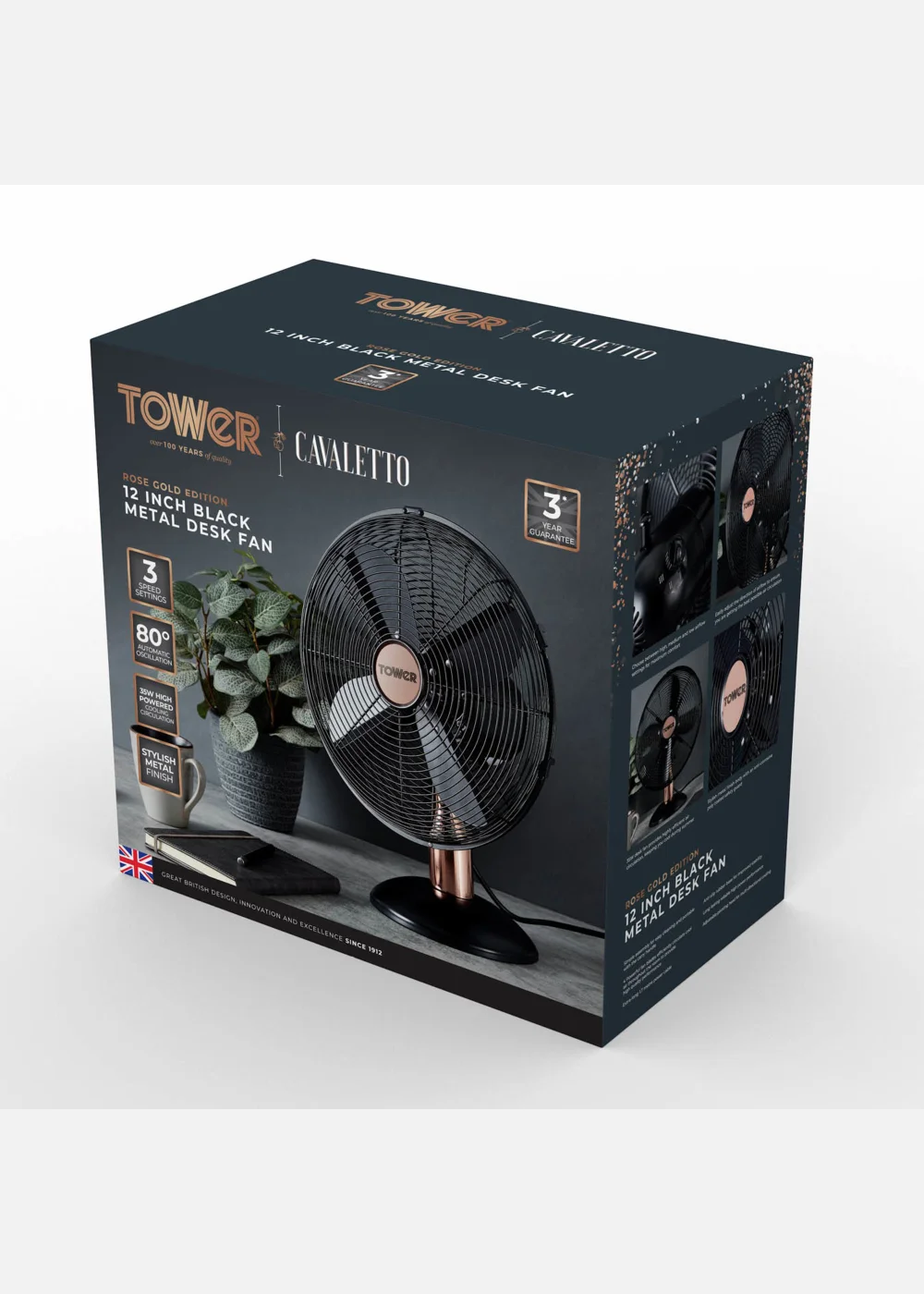 Tower Cavaletto 12 Inch Metal Desk Fan - One Size Image 2