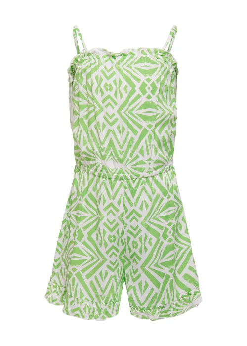 ONLY Kids Green Print Playsuit (6-14yrs) - 9 Yrs Image 1
