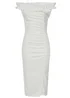 Little Mistress Cream Bardot Midi Dress - 8 Image 5