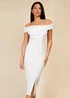 Little Mistress Cream Bardot Midi Dress - 8 Image 4
