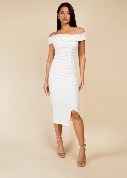 Little Mistress Cream Bardot Midi Dress - 8 Image 1