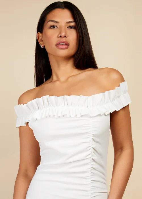 Little Mistress Cream Bardot Midi Dress - 8 Image 3