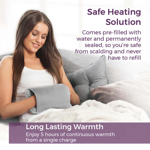 Carmen Spa Rechargeable Hot Water Bottle Grey - One Size Image 3