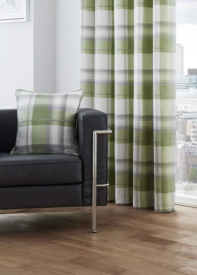 Fusion Balmoral Check Green Filled Cushion (43cm x 43cm)