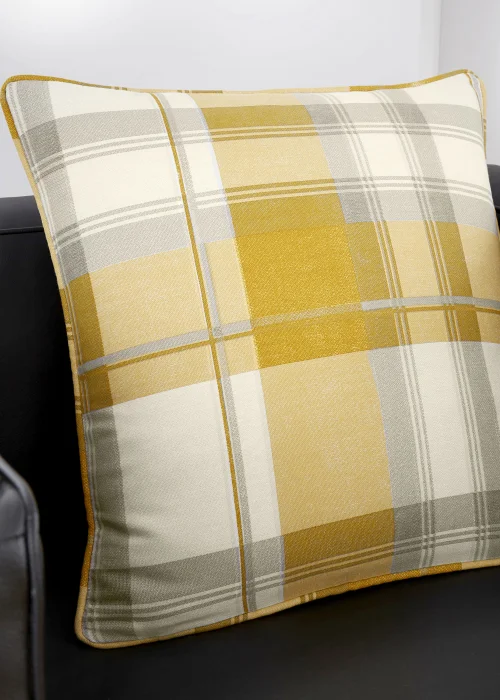 Fusion Balmoral Check Yellow Filled Cushion (43cm x 43cm) - One Size Image 1