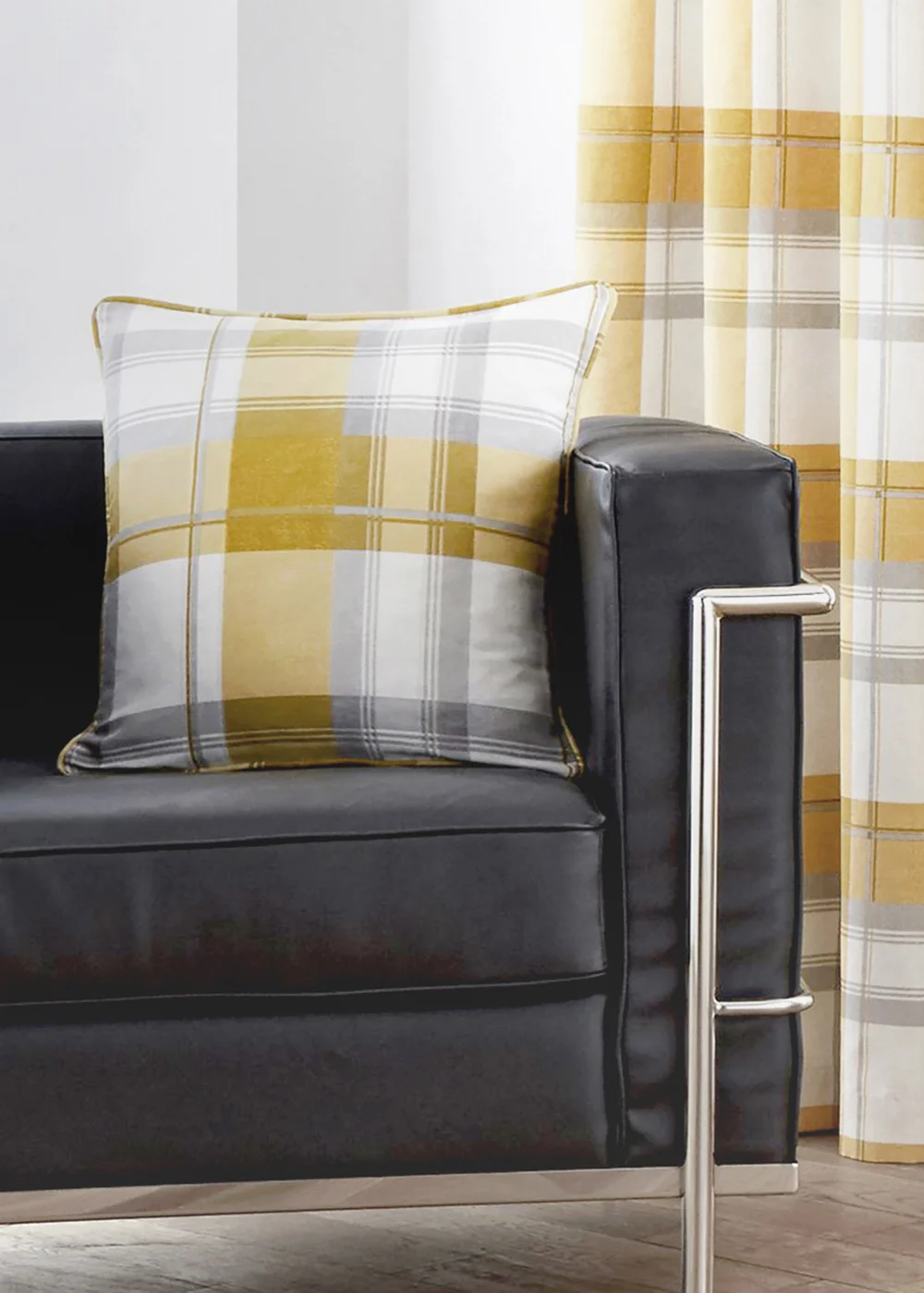 Fusion Balmoral Check Yellow Filled Cushion (43cm x 43cm) - One Size Image 2