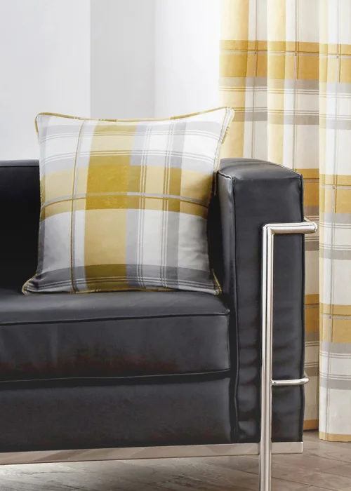 Fusion Balmoral Check Yellow Filled Cushion (43cm x 43cm) - One Size Image 2