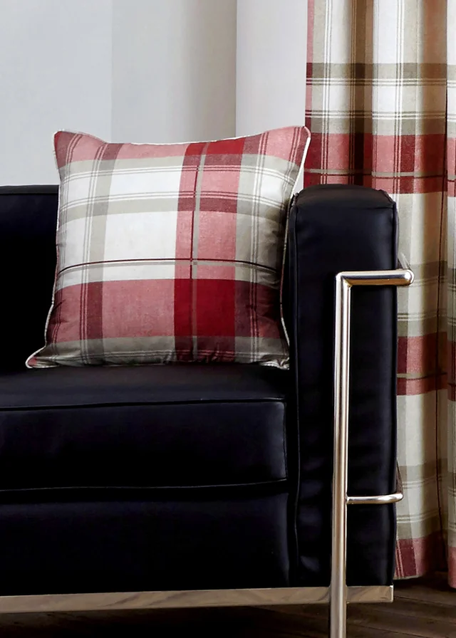 Fusion Balmoral Check Red Filled Cushion (43cm x 43cm)