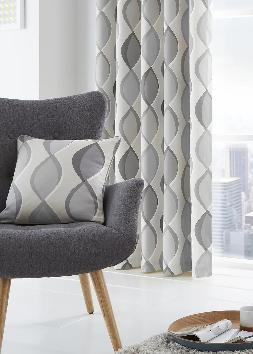 Fusion Lennox Grey Filled Cushion (43cm x 43cm) - One Size Image 2