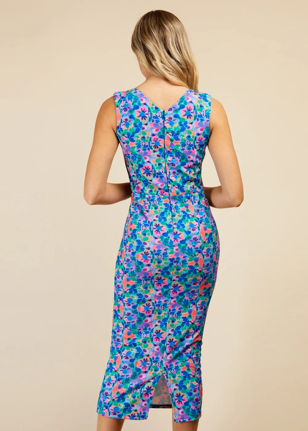 Little Mistress Multicoloured Floral Print Cross Over Mini Dress - 16 Image 2