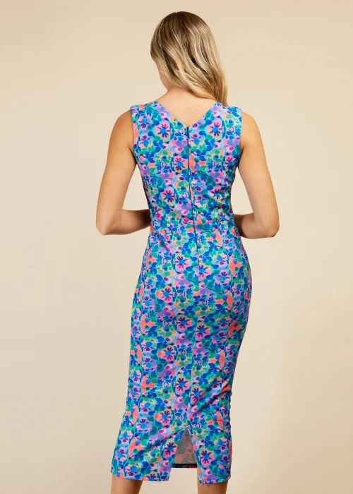 Little Mistress Multicoloured Floral Print Cross Over Mini Dress - 16 Image 2
