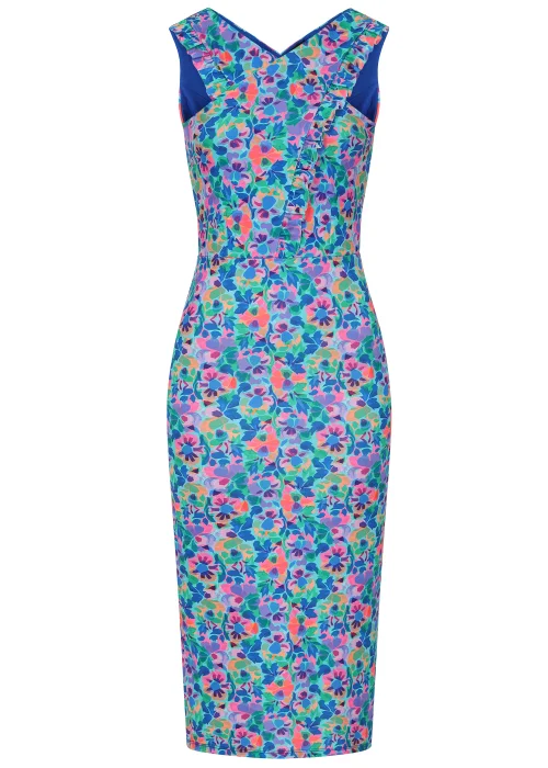 Little Mistress Multicoloured Floral Print Cross Over Mini Dress - 16 Image 5