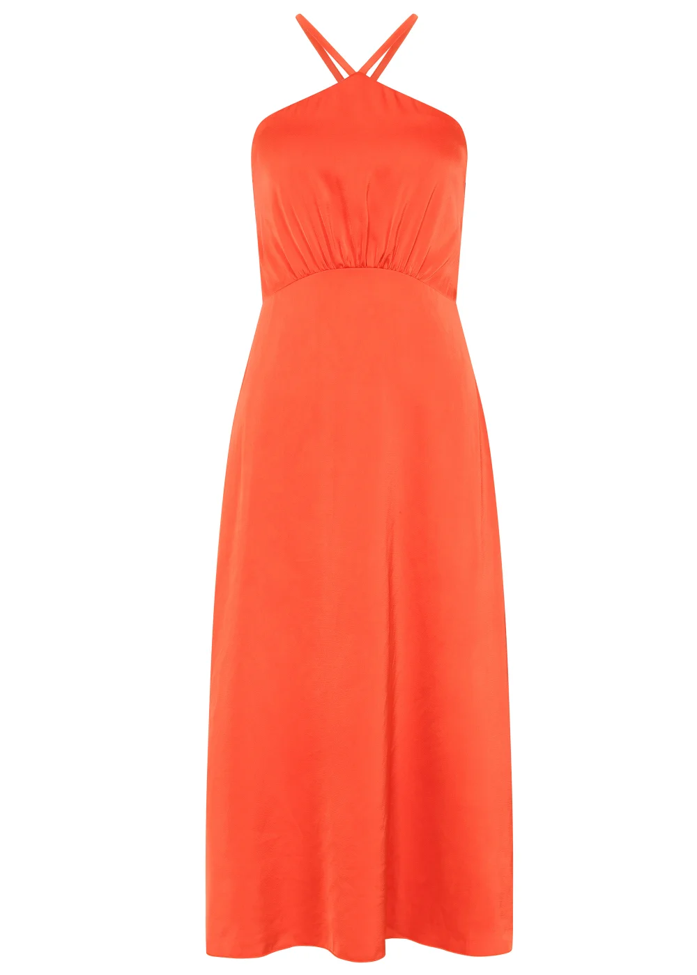 Little Mistress Orange Cross Over Satin Maxi Dress - 14 Image 5