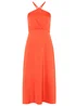 Little Mistress Orange Cross Over Satin Maxi Dress - 14 Image 5