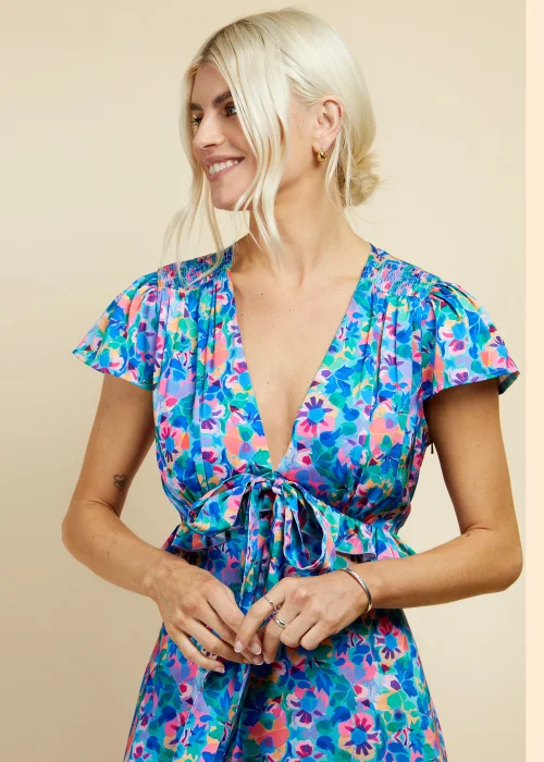 Little Mistress multicoloured Floral Midi Dress - 8 Image 3
