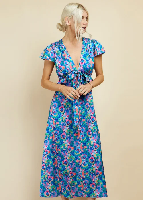 Little Mistress multicoloured Floral Midi Dress - 8 Image 4