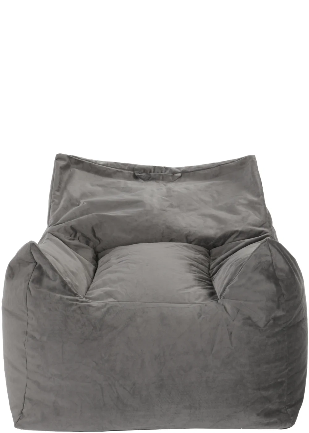 Kaikoo Large Velvet Armchair Beanbag Grey - One Size Image 1