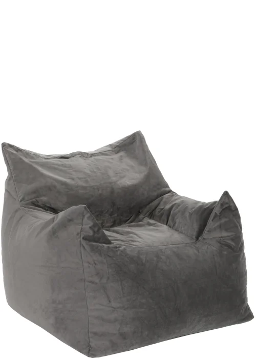 Kaikoo Large Velvet Armchair Beanbag Grey - One Size Image 2