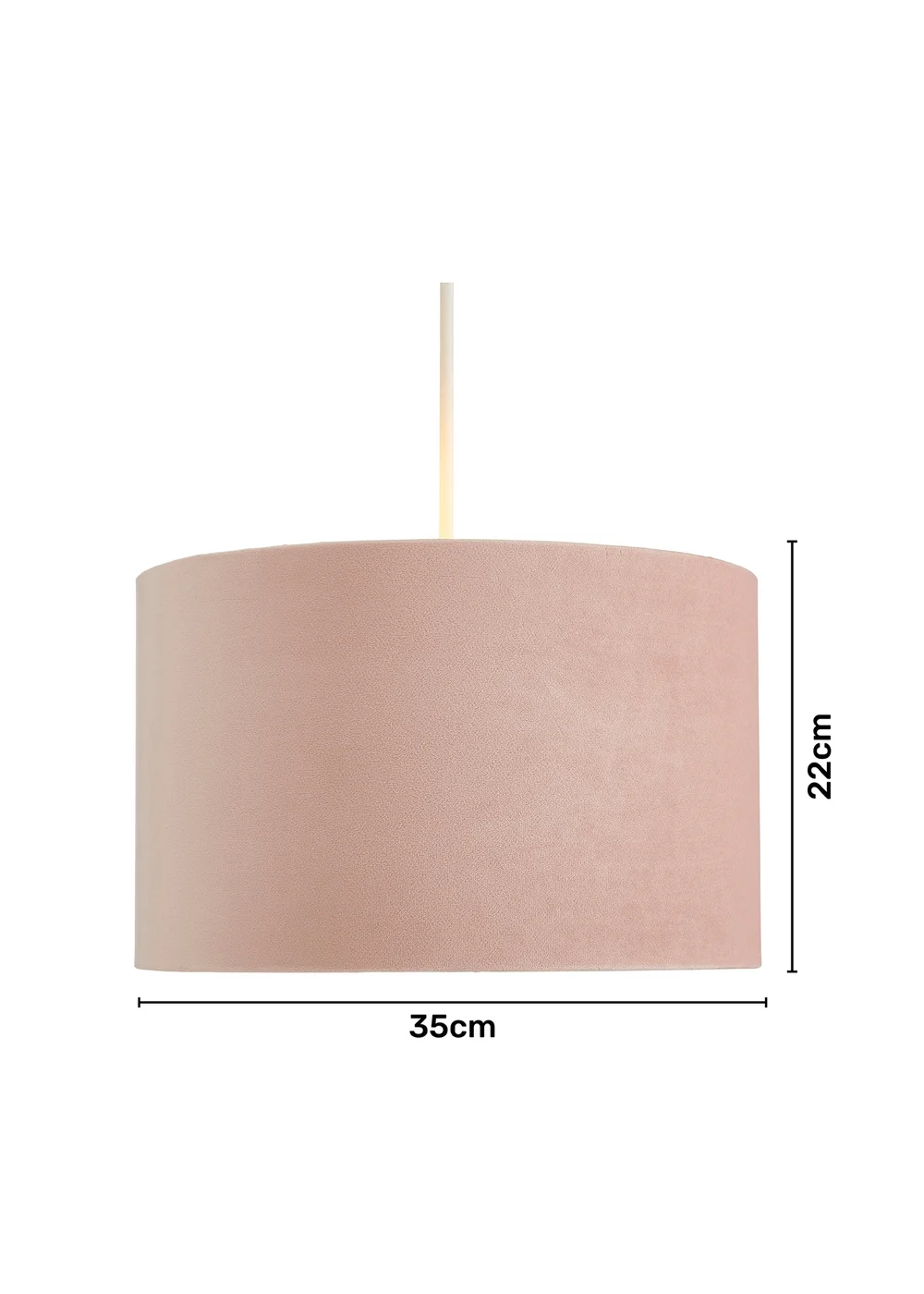 Inlight Velvet Drum Lamp Shade (35cm x 35cm x 22cm) - One Size Image 5