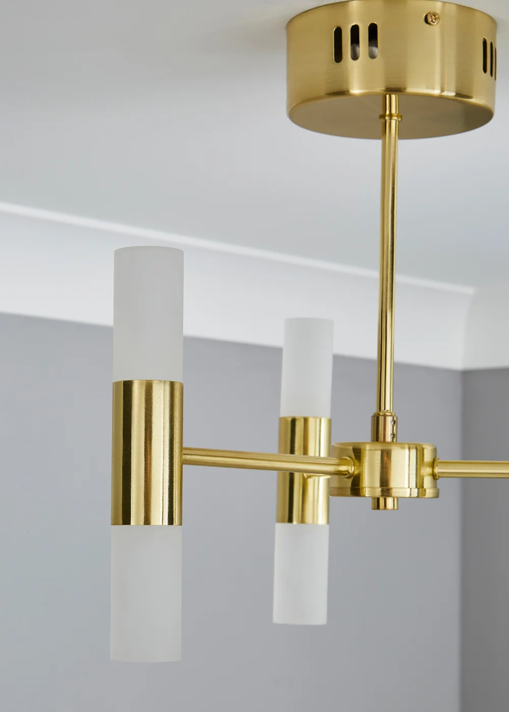 Inlight 3 Arm Brass Tube 6LT Led Chandelier (35cm x 39cm) - One Size Image 3