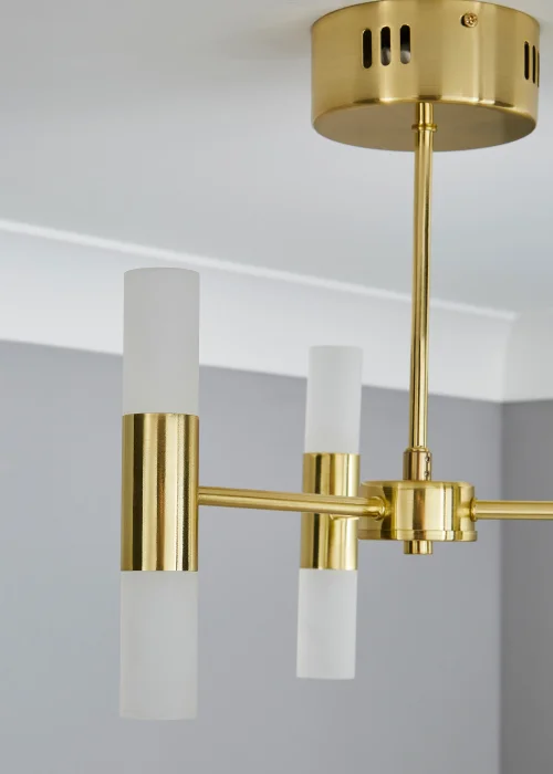 Inlight 3 Arm Brass Tube 6LT Led Chandelier (35cm x 39cm) - One Size Image 3