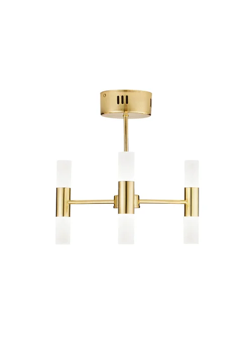 Inlight 3 Arm Brass Tube 6LT Led Chandelier (35cm x 39cm) - One Size Image 2