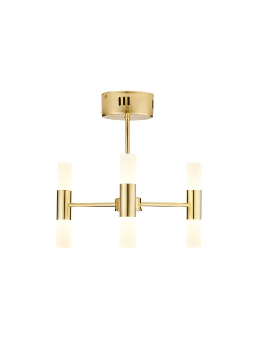 Inlight 3 Arm Brass Tube 6LT Led Chandelier (35cm x 39cm) - One Size Image 4