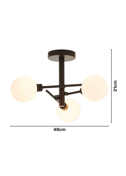 Inlight Nova 3LT Ceiling Light Black (48cm x 48cm x 21cm) - One Size Image 6